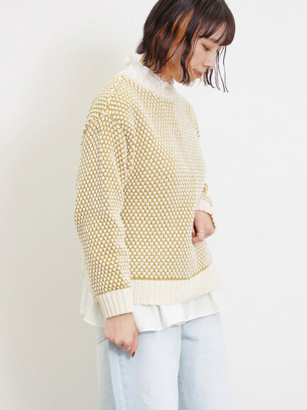 ラーベン編み前後2WAYニット（グリーン）｜Samansa Mos2（サマンサ モスモス）通販