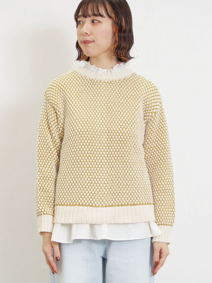 ラーベン編み前後2WAYニット（グリーン）｜Samansa Mos2（サマンサ モスモス）通販