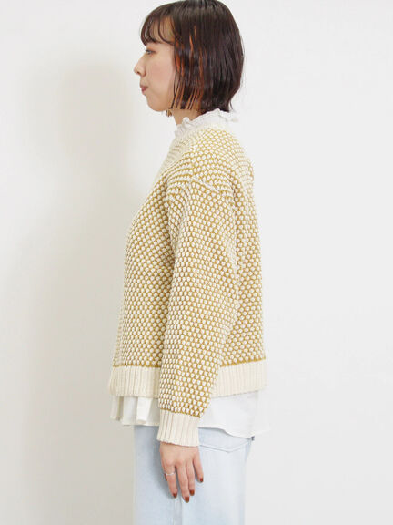 ラーベン編み前後2WAYニット（グリーン）｜Samansa Mos2（サマンサ モスモス）通販