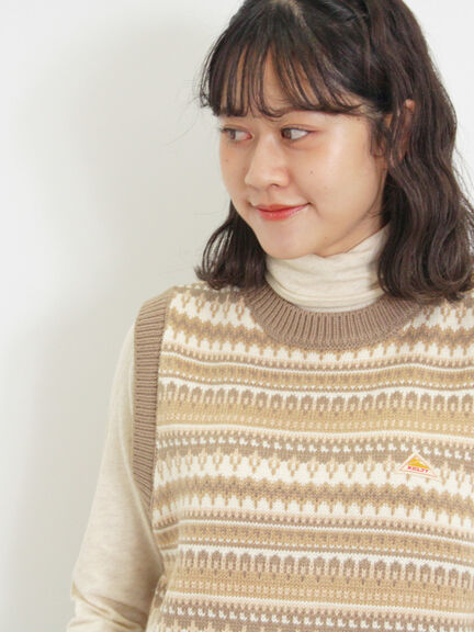【KELTY×Samansa Mos2】ジャカードニットベスト（ベージュ）｜Samansa Mos2（サマンサ モスモス）通販