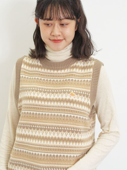 【KELTY×Samansa Mos2】ジャカードニットベスト（ベージュ）｜Samansa Mos2（サマンサ モスモス）通販