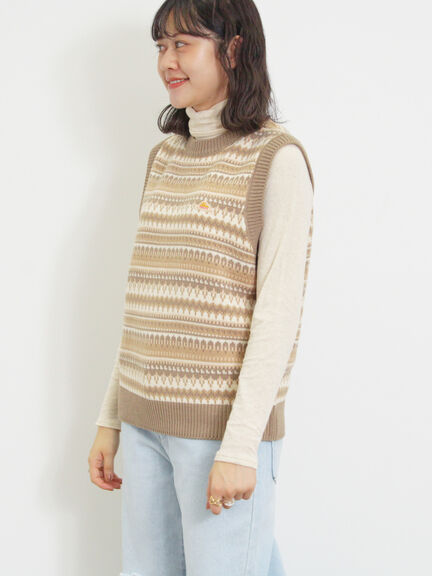 【KELTY×Samansa Mos2】ジャカードニットベスト（ベージュ）｜Samansa Mos2（サマンサ モスモス）通販