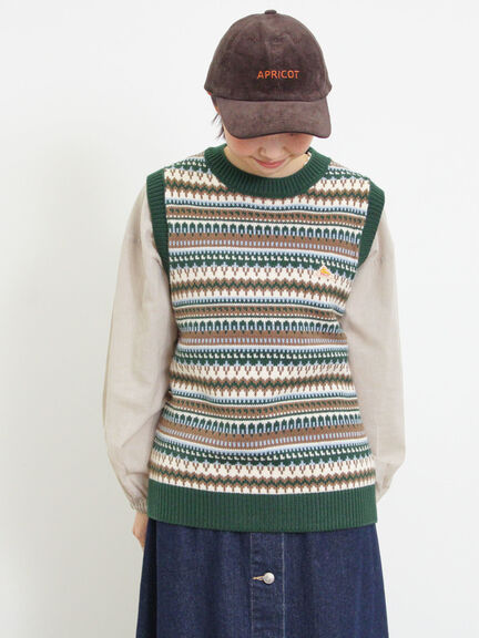 【KELTY×Samansa Mos2】ジャカードニットベスト（ベージュ）｜Samansa Mos2（サマンサ モスモス）通販