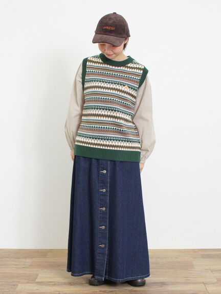 【KELTY×Samansa Mos2】ジャカードニットベスト（ベージュ）｜Samansa Mos2（サマンサ モスモス）通販