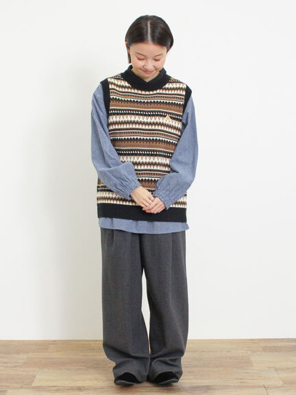 【KELTY×Samansa Mos2】ジャカードニットベスト（ベージュ）｜Samansa Mos2（サマンサ モスモス）通販