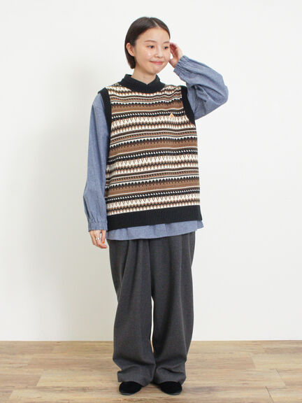 【KELTY×Samansa Mos2】ジャカードニットベスト（ベージュ）｜Samansa Mos2（サマンサ モスモス）通販