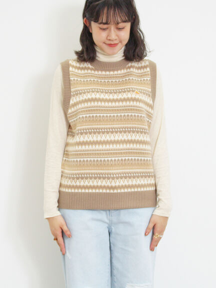 【KELTY×Samansa Mos2】ジャカードニットベスト（ベージュ）｜Samansa Mos2（サマンサ モスモス）通販