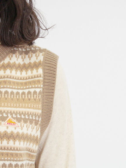 【KELTY×Samansa Mos2】ジャカードニットベスト（ベージュ）｜Samansa Mos2（サマンサ モスモス）通販