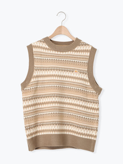 【KELTY×Samansa Mos2】ジャカードニットベスト（ベージュ）｜Samansa Mos2（サマンサ モスモス）通販