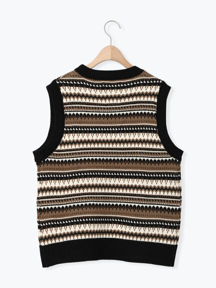 【KELTY×Samansa Mos2】ジャカードニットベスト（ベージュ）｜Samansa Mos2（サマンサ モスモス）通販