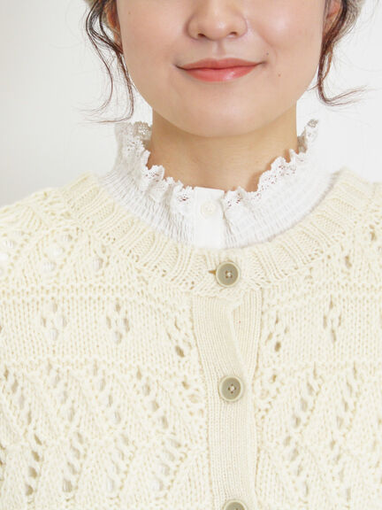 【Fluffy Wool Blend】前後着柄編みベスト（モカ/サックスブルー/キナリ）｜Samansa Mos2（サマンサ モスモス）通販