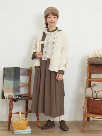 パッチワークケーブル前後2WAYニット（ピンク/モカ/グリーン/キナリ）｜Samansa Mos2（サマンサ モスモス）通販