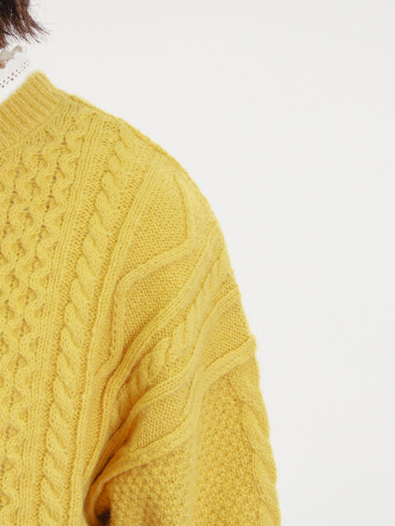 パッチワークケーブル前後2WAYニット（ピンク/モカ/グリーン/キナリ）｜Samansa Mos2（サマンサ モスモス）通販