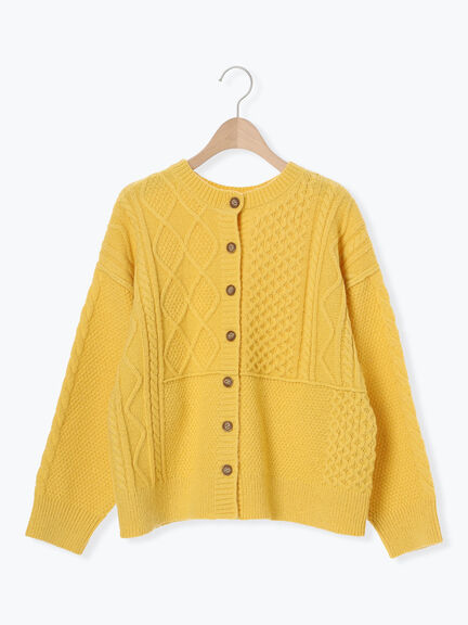 パッチワークケーブル前後2WAYニット（ピンク/モカ/グリーン/キナリ）｜Samansa Mos2（サマンサ モスモス）通販