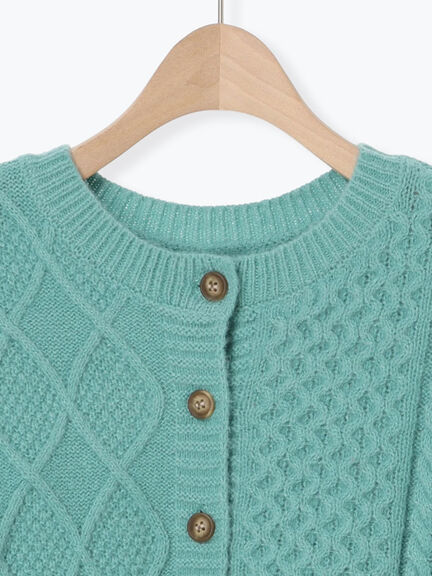 パッチワークケーブル前後2WAYニット（ピンク/モカ/グリーン/キナリ）｜Samansa Mos2（サマンサ モスモス）通販