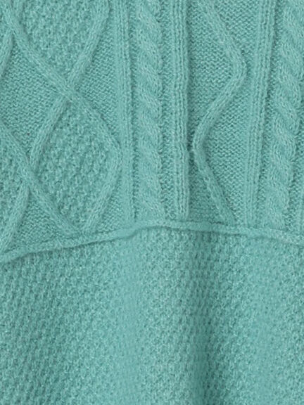 パッチワークケーブル前後2WAYニット（ピンク/モカ/グリーン/キナリ）｜Samansa Mos2（サマンサ モスモス）通販