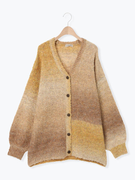 グラデーションブークレミドル丈Vネックカーディガン（グレー）｜Samansa Mos2（サマンサ モスモス）通販