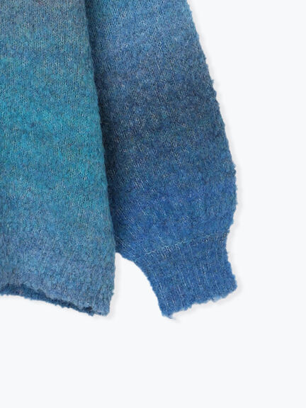 グラデーションブークレミドル丈Vネックカーディガン（グレー）｜Samansa Mos2（サマンサ モスモス）通販