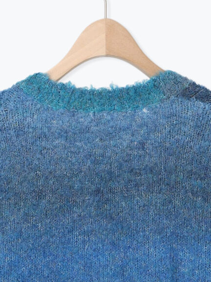 グラデーションブークレミドル丈Vネックカーディガン（グレー）｜Samansa Mos2（サマンサ モスモス）通販