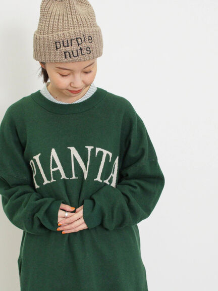 スウェットライクロゴジャカードニット（ベージュ）｜Samansa Mos2（サマンサ モスモス）通販