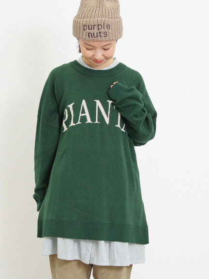 スウェットライクロゴジャカードニット（ベージュ）｜Samansa Mos2（サマンサ モスモス）通販