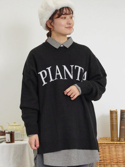 スウェットライクロゴジャカードニット（ベージュ）｜Samansa Mos2（サマンサ モスモス）通販