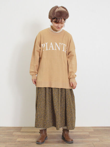 スウェットライクロゴジャカードニット（ベージュ）｜Samansa Mos2（サマンサ モスモス）通販