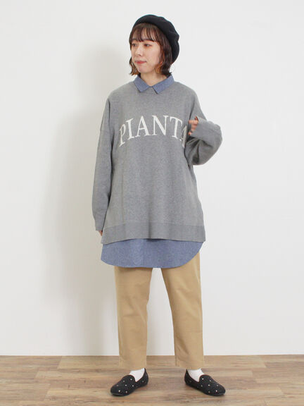 スウェットライクロゴジャカードニット（ベージュ）｜Samansa Mos2（サマンサ モスモス）通販