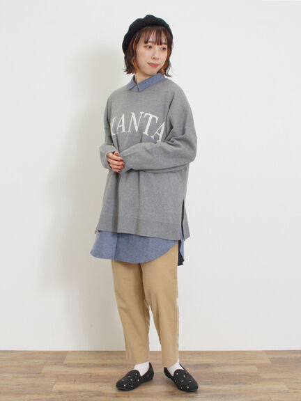 スウェットライクロゴジャカードニット（ベージュ）｜Samansa Mos2（サマンサ モスモス）通販