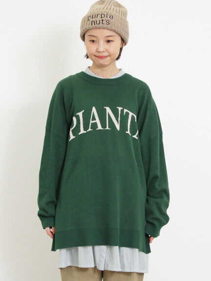 スウェットライクロゴジャカードニット（ベージュ）｜Samansa Mos2（サマンサ モスモス）通販