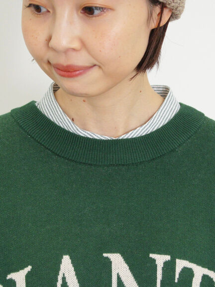 スウェットライクロゴジャカードニット（ベージュ）｜Samansa Mos2（サマンサ モスモス）通販