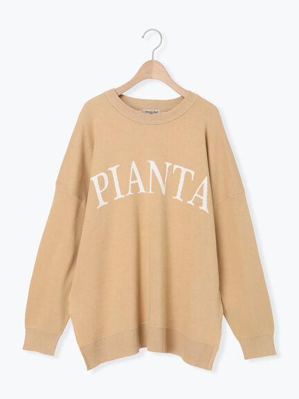 スウェットライクロゴジャカードニット（ベージュ）｜Samansa Mos2（サマンサ モスモス）通販