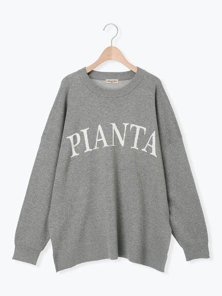 スウェットライクロゴジャカードニット（ベージュ）｜Samansa Mos2（サマンサ モスモス）通販