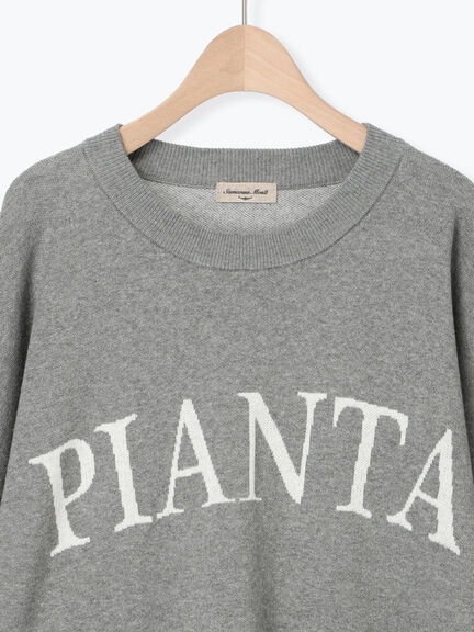 スウェットライクロゴジャカードニット（ベージュ）｜Samansa Mos2（サマンサ モスモス）通販