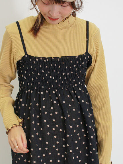 ◎シャーリングキャミチュニック（ブラック/モカ/キナリ）｜Samansa Mos2（サマンサ モスモス）通販