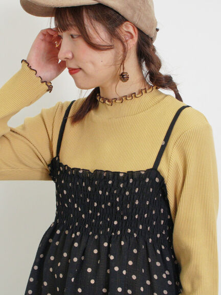 ◎シャーリングキャミチュニック（ブラック/モカ/キナリ）｜Samansa Mos2（サマンサ モスモス）通販