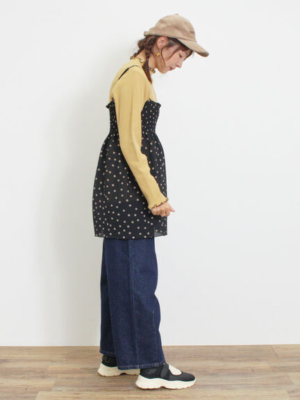 ◎シャーリングキャミチュニック（ブラック/モカ/キナリ）｜Samansa Mos2（サマンサ モスモス）通販