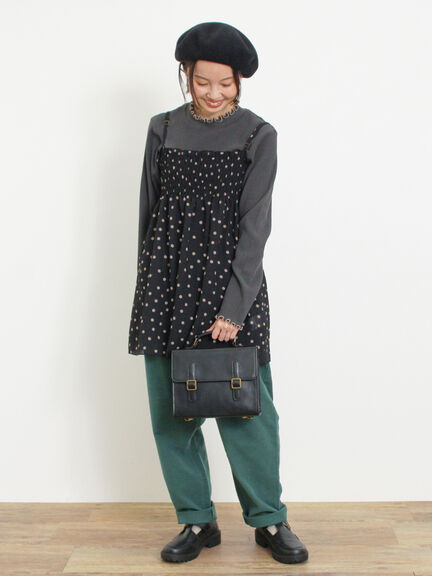 ◎シャーリングキャミチュニック（ブラック/モカ/キナリ）｜Samansa Mos2（サマンサ モスモス）通販