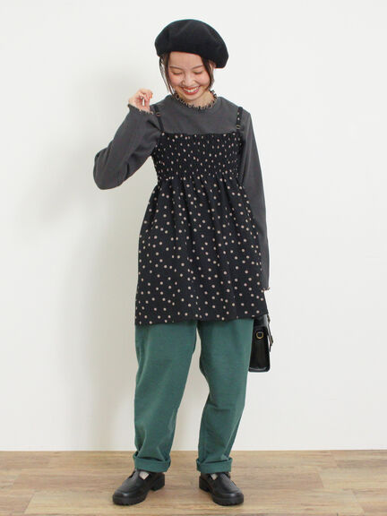 ◎シャーリングキャミチュニック（ブラック/モカ/キナリ）｜Samansa Mos2（サマンサ モスモス）通販