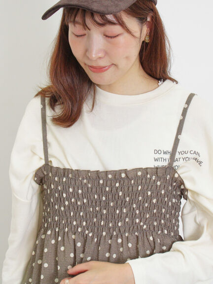 ◎シャーリングキャミチュニック（ブラック/モカ/キナリ）｜Samansa Mos2（サマンサ モスモス）通販