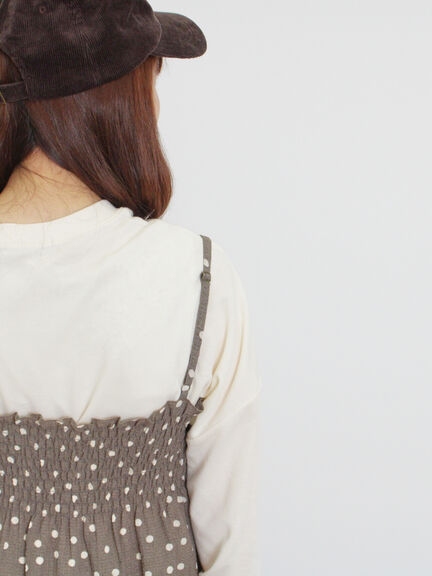 ◎シャーリングキャミチュニック（ブラック/モカ/キナリ）｜Samansa Mos2（サマンサ モスモス）通販