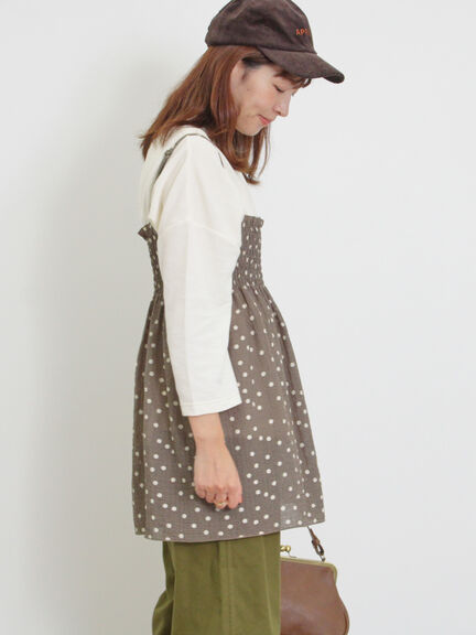 ◎シャーリングキャミチュニック（ブラック/モカ/キナリ）｜Samansa Mos2（サマンサ モスモス）通販