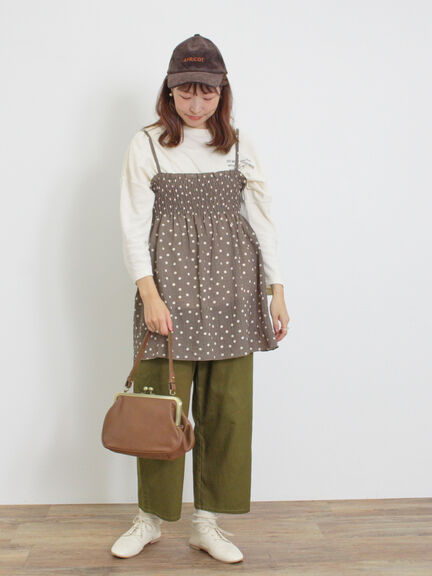 ◎シャーリングキャミチュニック（ブラック/モカ/キナリ）｜Samansa Mos2（サマンサ モスモス）通販