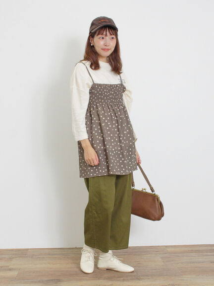 ◎シャーリングキャミチュニック（ブラック/モカ/キナリ）｜Samansa Mos2（サマンサ モスモス）通販