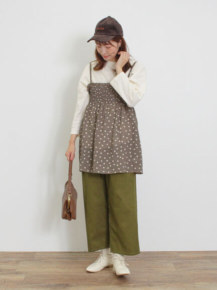 ◎シャーリングキャミチュニック（ブラック/モカ/キナリ）｜Samansa Mos2（サマンサ モスモス）通販