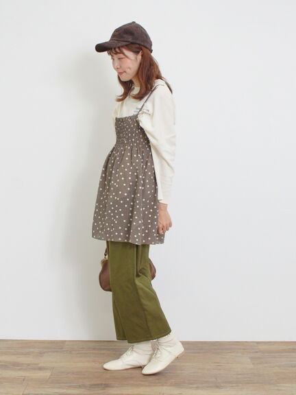 ◎シャーリングキャミチュニック（ブラック/モカ/キナリ）｜Samansa Mos2（サマンサ モスモス）通販