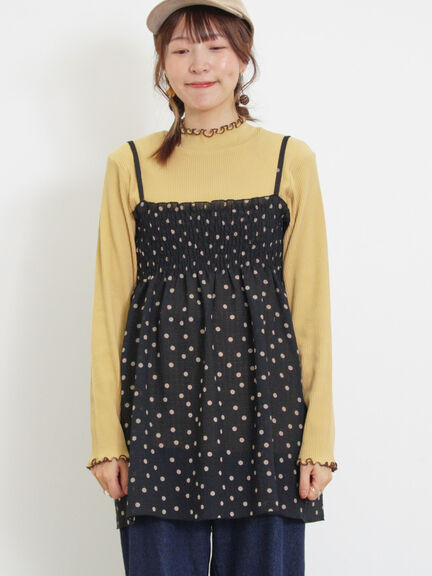 ◎シャーリングキャミチュニック（ブラック/モカ/キナリ）｜Samansa Mos2（サマンサ モスモス）通販