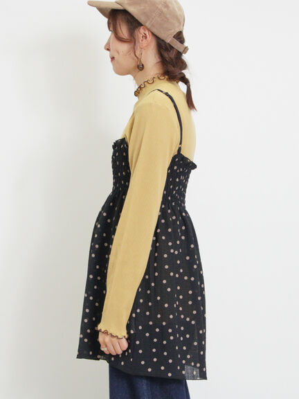 ◎シャーリングキャミチュニック（ブラック/モカ/キナリ）｜Samansa Mos2（サマンサ モスモス）通販