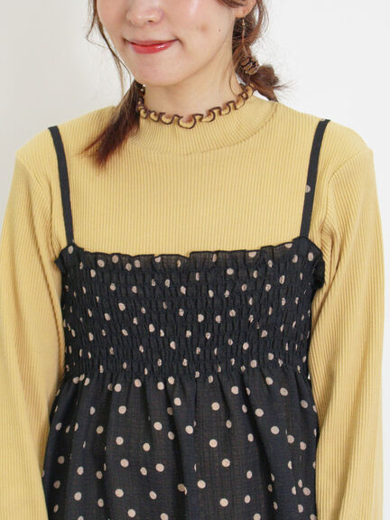 ◎シャーリングキャミチュニック（ブラック/モカ/キナリ）｜Samansa Mos2（サマンサ モスモス）通販