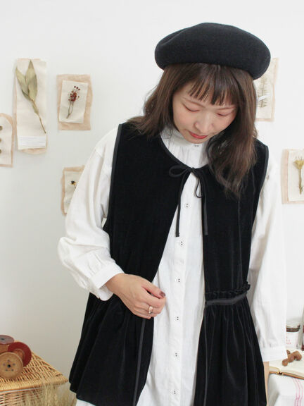 透けベロア前後2WAYベスト（ベージュ）｜Samansa Mos2（サマンサ モスモス）通販